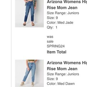 Arizona Jean Company Women's High Rise Jeans - Medium Blue